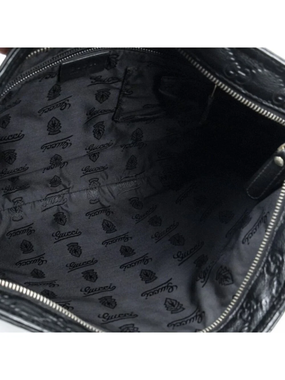Gucci Large Square Zip Messenger Black Guccissima - Picture 9 of 10